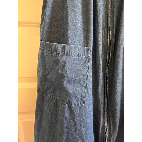 Go Softly Patio Retro Denim Dress with Floral Embroidery Size Small 100% Cotton - Picture 4 of 10